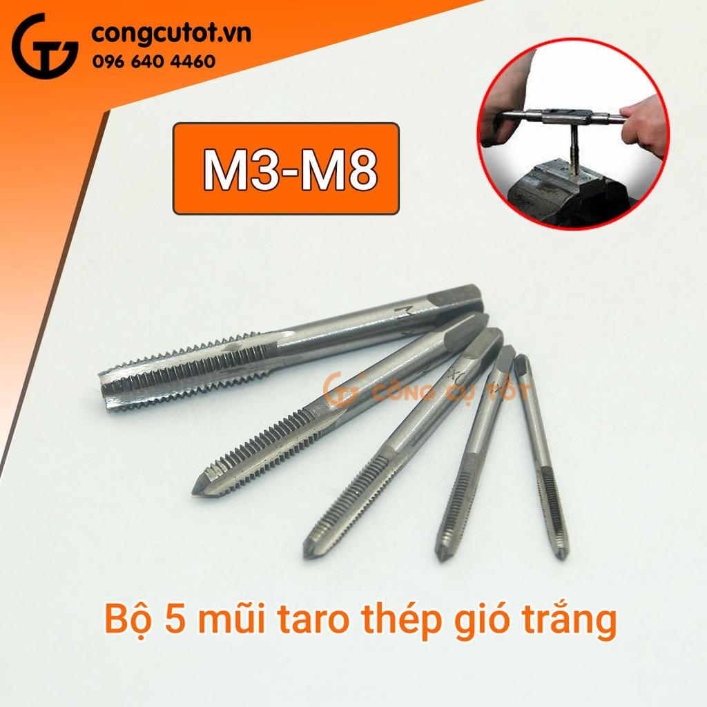Bộ dụng cụ taro tạo ren trong tự động M3-M8