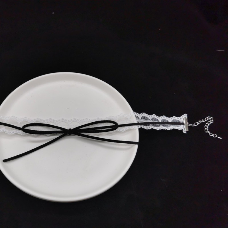 Choker ren hoạ tiết phối da lộn thiết kế nơ mã SW-193 | BigBuy360 - bigbuy360.vn