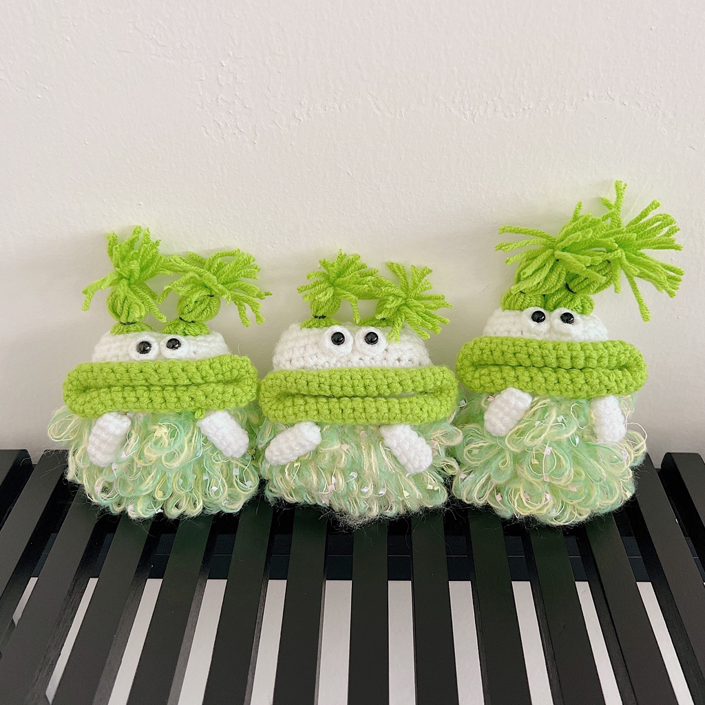 Vỏ Bảo Vệ Hộp Sạc Tai Nghe Bluetooth Không Dây AirPods 1 2 pro 3 2021 gen3 Bằng Lông Nhung Mềm Họa Tiết Hoạt Hình Màu Hồng / Xanh Lá