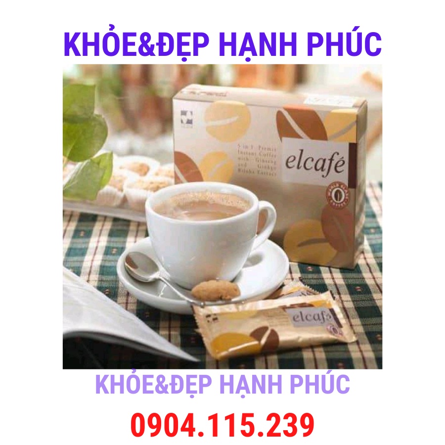 Cafe Elcafe Ginseng Elken - Cafe nhân sâm và bạch quả elken – 20 gói/hộp – 20gr