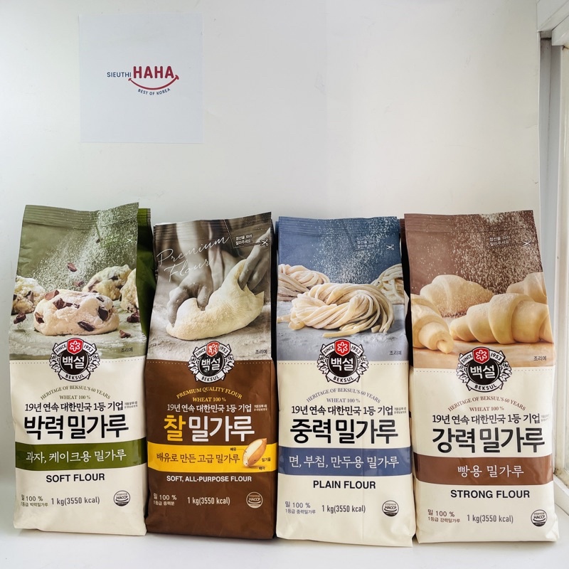 Bột mì Hàn Quốc đủ loại siêu ngon KOREAN WHEAT FLOUR 1kg CJ BEKSUL/ GOMPYO/ SAJO