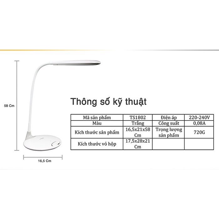 Đèn bàn Tiross TS1802 - Hàng chính hãng