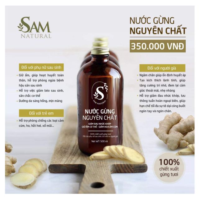 [Sam Natural] Nước gừng nguyên chất SamNatural