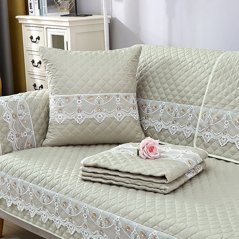 Vỏ Bọc Ghế Sofa 4 Trong 1 Bằng Cotton Chống Trượt Hình Chữ L 1 2 3
