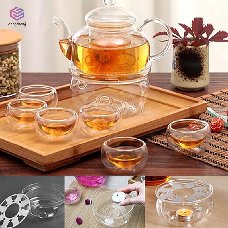 Đế ấm trà bằng thủy tinh đựng nến cách nhiệt giúp giữ ấm chuyên dụng