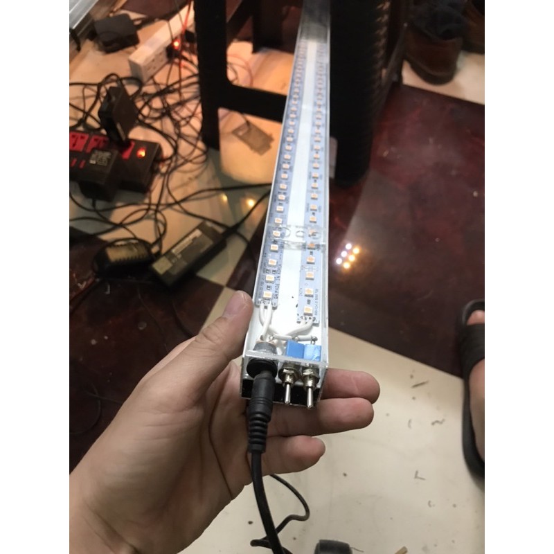 Đèn hồ cá rồng, hồng két 1m máng nhôm 144 LED 5054 màu hồng 28w