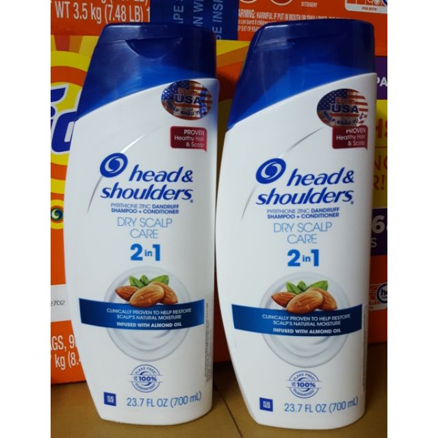 (Mẫu Mới) Dầu Gội Xả Head & Shoulders 2 in 1 Dry Scalp Care 700ml của Mỹ