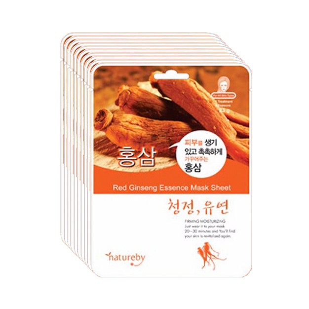 Combo 10 Mặt nạ giấy dưỡng da Sâm - NATUREBY Hàn Quốc