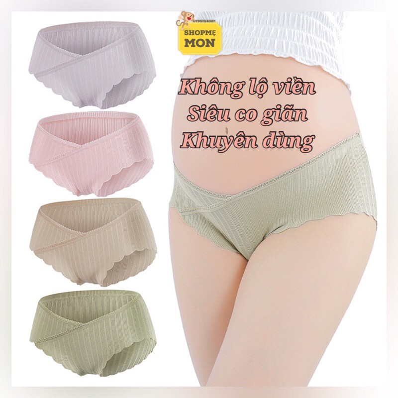 Quần Lót Bầu Cạp Chéo Cotton Tăm Không Viền Co Giãn