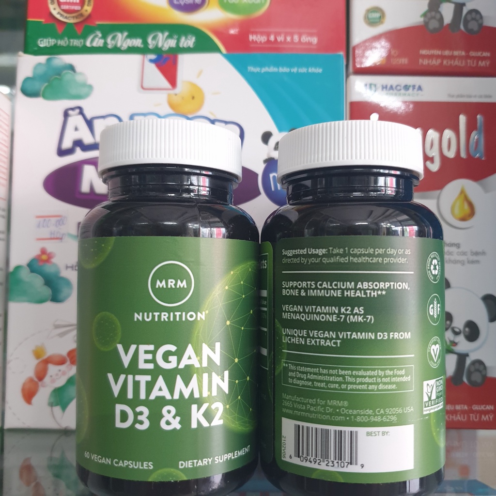 VEGAN - Vitamin D3 và K2 60 viên - Hỗ trợ xương khớp chắc khỏe
