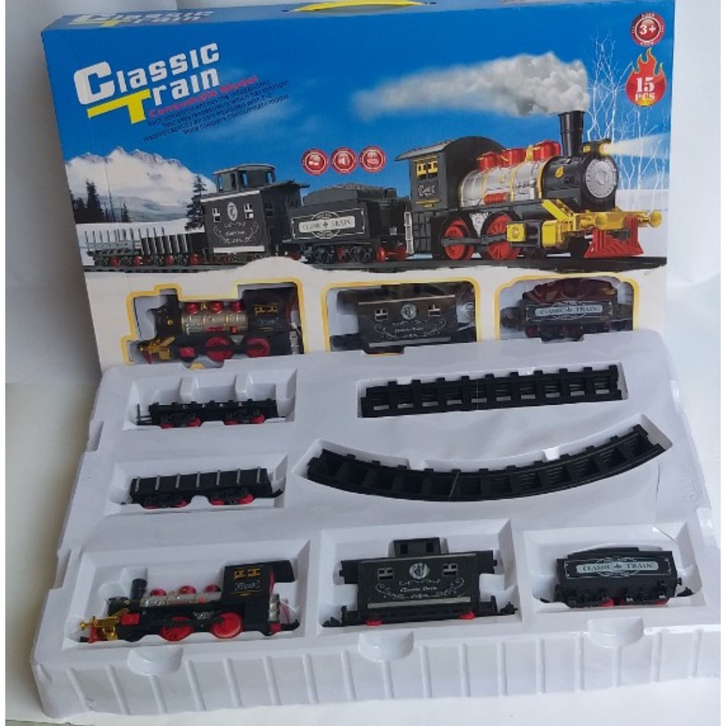 Đồ chơi tàu hỏa chạy trên đường ray Classic Train KHÓI ĐÈN