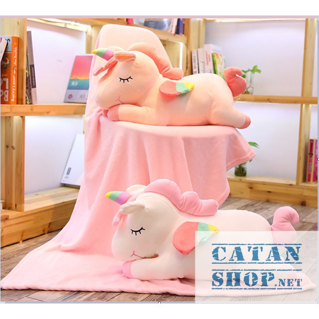 gấu bông,Gối mền kỳ lân 3 trong 1 siêu cute,nỉ nhung cực mịn,chăn gối văn phòng unicorn ngựa 1 sừng, quà tặng