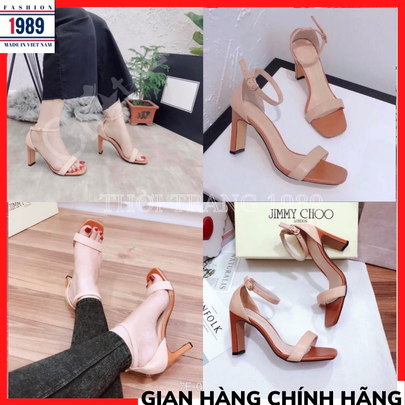 Giày cao gót nữ  đế vuông quai ngang kiểu dáng basic đẹp thời trang Giày sandal cao gót TỜI TRANG1989