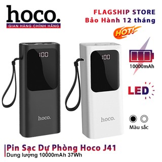 Pin Sạc Dự Phòng Hoco J41 Treasure Chính Hãng 10000mAh 37Wh Hỗ Trợ Sạc Nhanh Màn Hình Led Thông Minh