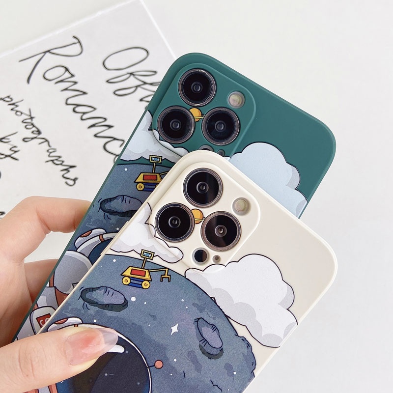 Ốp Điện Thoại TPU Silicon Mềm Chống Sốc Chống Bụi Hình Phi Hành Gia Cho iPhone11 12 13 Pro Max 6 6S 7 8 Plus X XS XR XSMAX