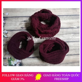 Khăn len đan tay màu đỏ mận