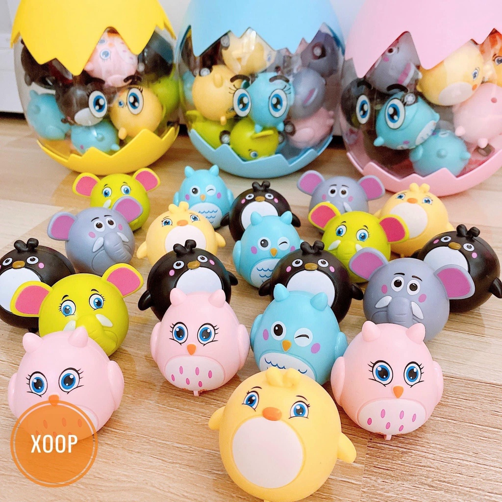 Quả Trứng Khổng Lồ 20 Thú Chạy Đà Dây Cót Dễ Thương Cho Bé