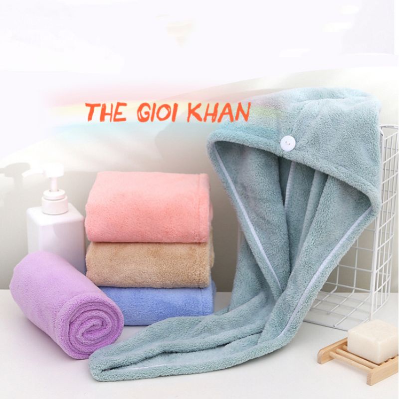 Khăn Quấn Khô Tóc Siêu Tốc Tai Thỏ Cute - [LOẠI DÀY - SIÊU RẺ ] Khăn lau tóc ủ tóc tiện dụng