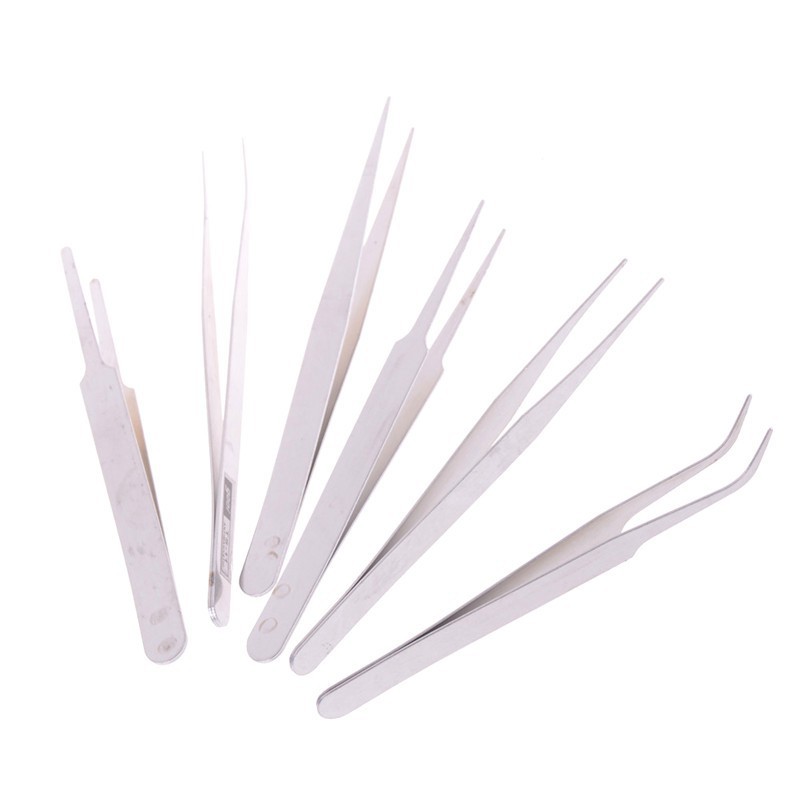 Set 6 Nhíp Sửa Chữa Bằng Thép Không Gỉ Chống Tĩnh Điện
