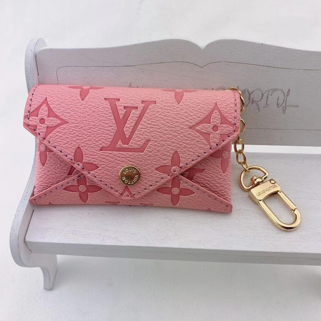 Stock brand Lou V embossed lychee grain leather non-slip soft bag colorful envelope shape flip cover card holder for men and women. Credit card holder. Card holder. Business card holder. Coin purse.