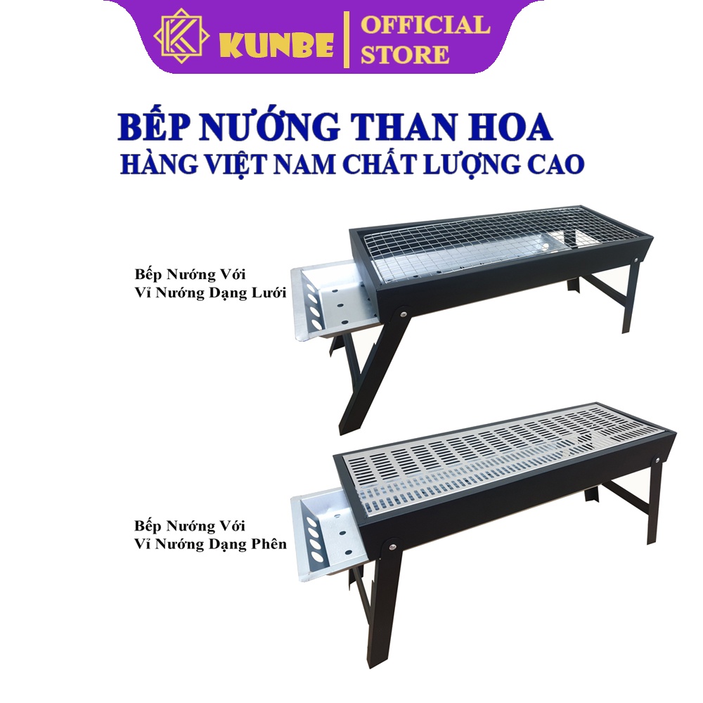 Bếp Nướng Than Hoa KUNBE Cải Tiến Với Bộ Khung Chắc Chắn Và Phên Nướng Inox Dễ Dàng Vệ Sinh