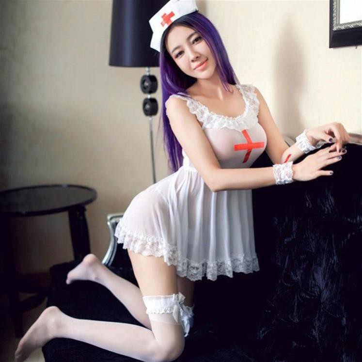 Đồ ngủ sexy váy ngủ cosplay nữ y tá viền ren gợi cảm quyến rũ 783