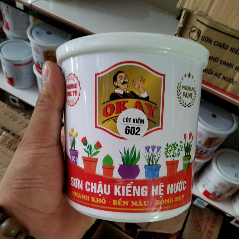 SƠN CHẬU KIỂNG OKAY LÓT KỀM 602