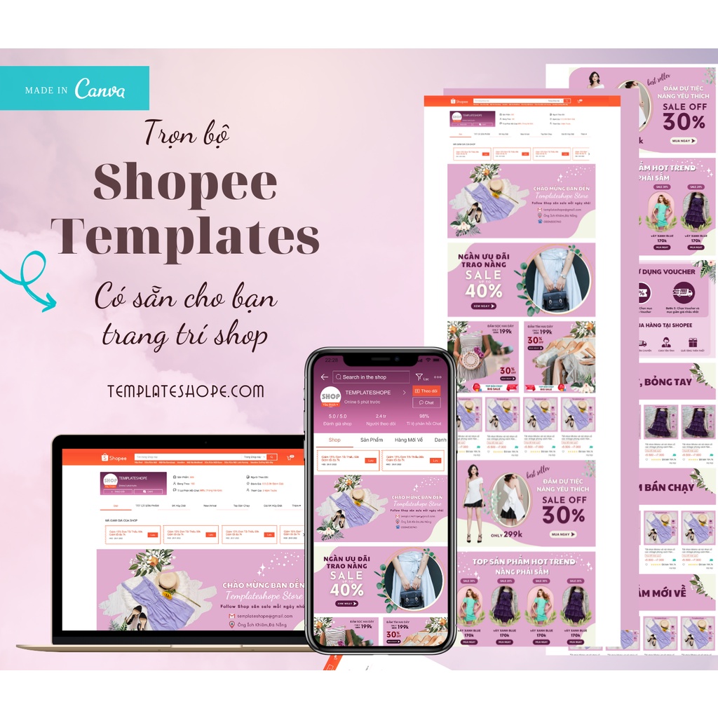 Template Shopee ngành Thời Trang Nữ