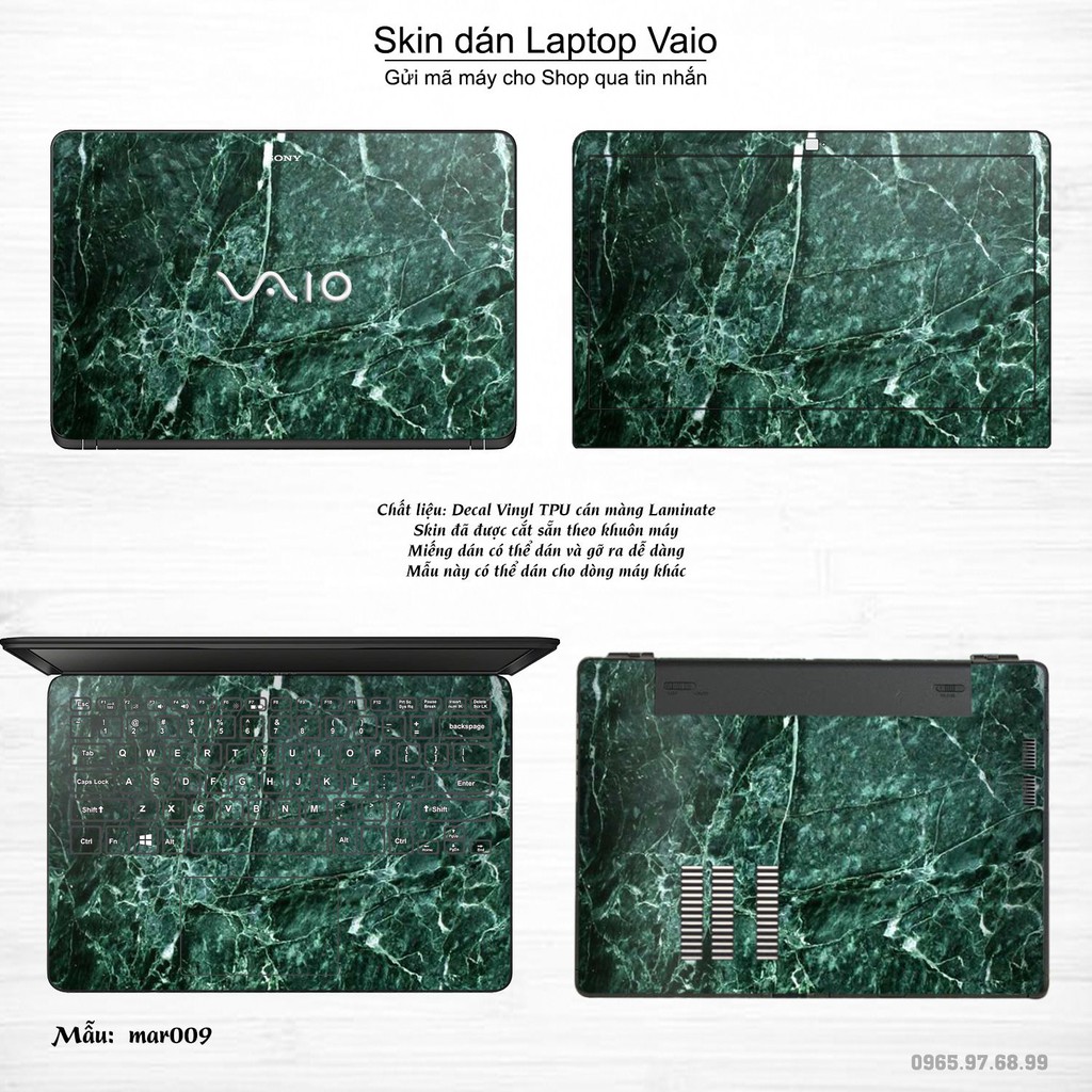 Skin dán Laptop Sony Vaio in hình vân Marble nhiều mẫu 2 (inbox mã máy cho Shop)