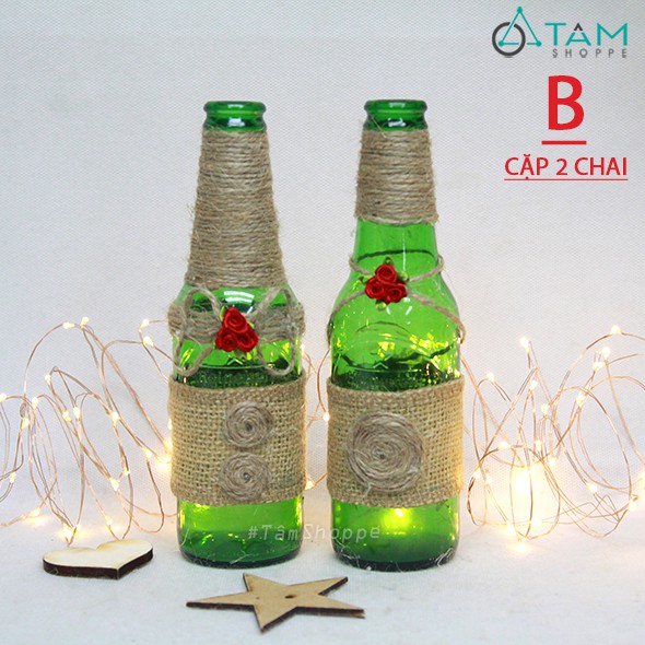 Cặp chai bia Heineken Handmade cỡ nhỏ G-CTT-01