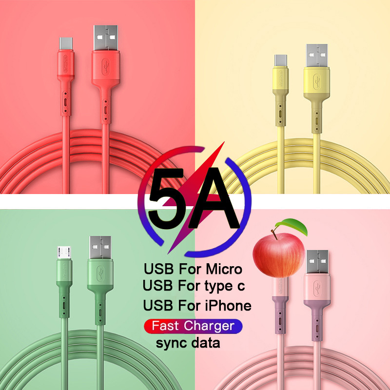 Cáp Sạc Nhanh 5a Micro Usb Type-C Dài 1m Dành Cho Điện Thoại