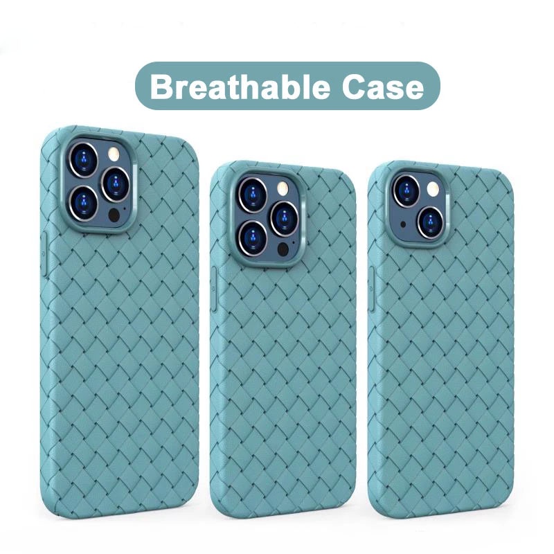 Ốp điện thoại bện dạng lưới thoáng khí tản nhiệt dành cho iPhone 13 Pro Max 6/6plus/6s/6splus/7/7plus/8/8plus/x/xr/xs
