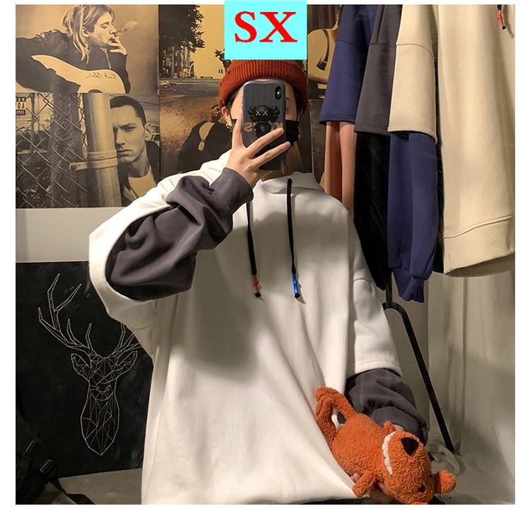 Áo hoodie dài tay giả hai lớp phong cách Hàn Quốc trẻ trung dành cho nam