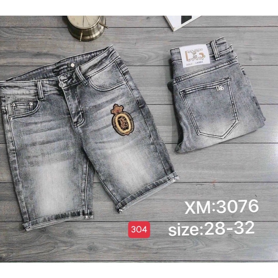 Quần short jean nam logo cao cấp - chất liệu Denim, co dãn tốt - Thời Trang Nam Nữ Gemini KV304
