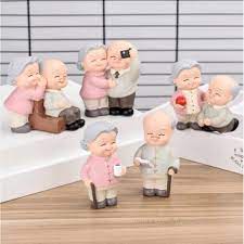 Mô hình ông bà lão trang trí bánh kem, trang trí bánh sinh nhật