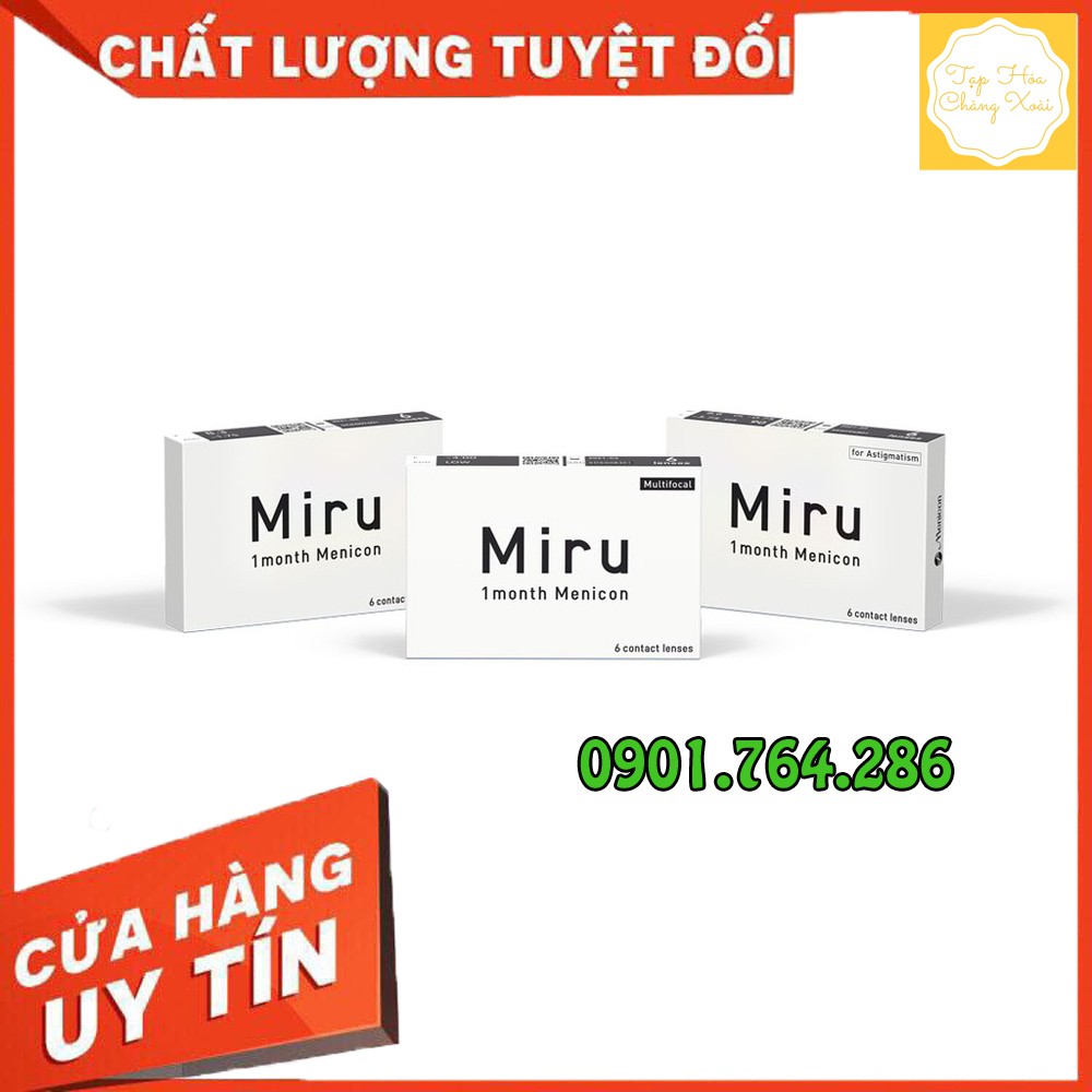 [Ko màu, đủ độ cận, giá 1 cặp] Kính Áp Tròng Miru 1 Tháng (Ship Hanoi 30 Phút)