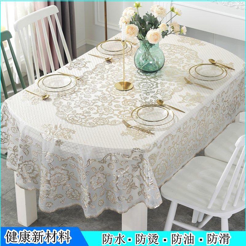 Khăn Trải Bàn Bằng PVC Dày Hình Oval Chống Thấm Nước / Dầu / Bỏng Dùng Một Lần Tiện Dụng 9 / 21