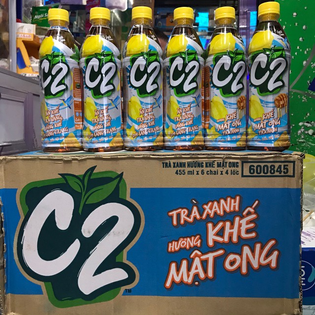 Lốc 6 chai trà C2 nhiều vị loại 455ml