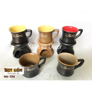 Tách cà phê có đế giữ nhiệt - Gốm sứ Bát Tràng