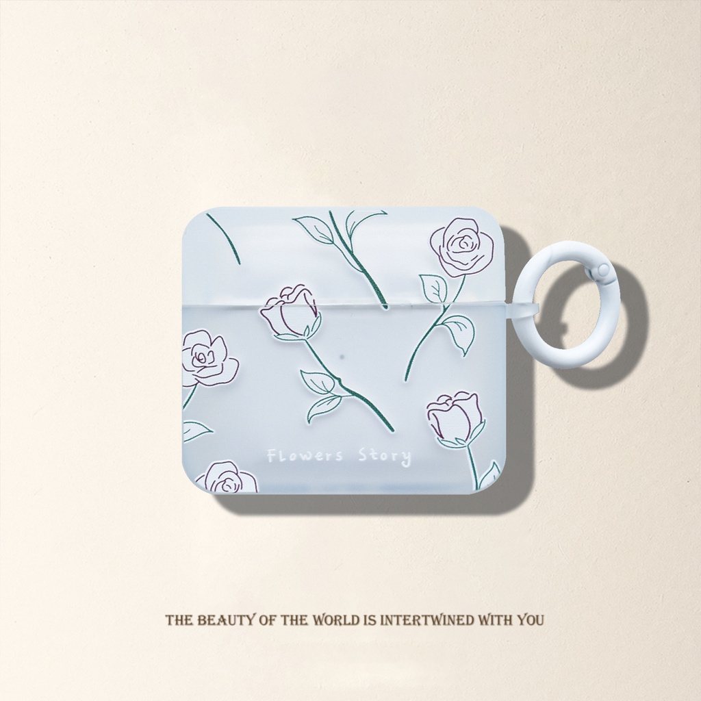 Vỏ Bảo Vệ Hộp Sạc Tai Nghe AirPods3 AirPods3 Pro 2Gen Màu Trắng Họa Tiết Hoa Đơn Giản Thời Trang 2021 Ốp