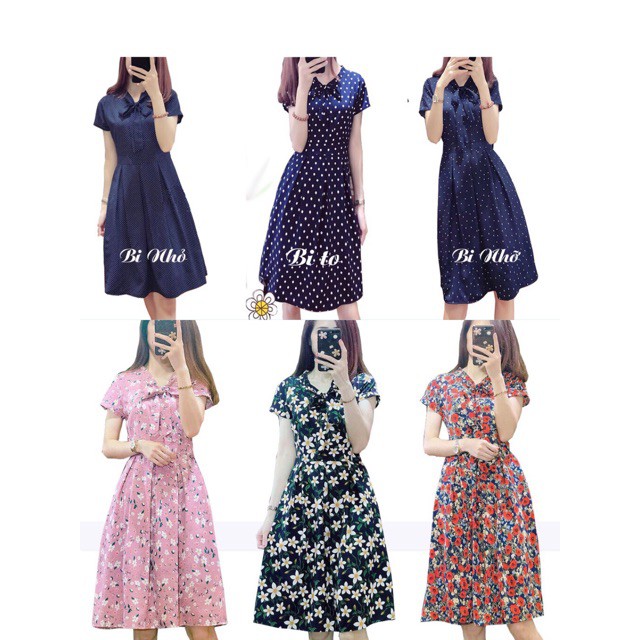 Bán sỉ (đã cập nhật)Đầm xòe cổ nơ chấm bi CC27 cao cấp ❤️FREE SHIP❤️ PC02
