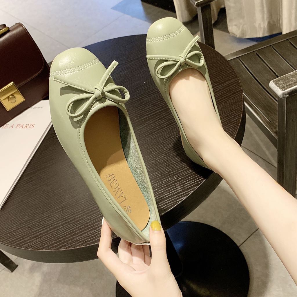 Giày Búp BêNơ Xinh Nữ Đẹp Bao Êm, Bao Mềm Với Nhiều Màu : Xanh, Be, Vàng, Hồng Size 35,38,39,40