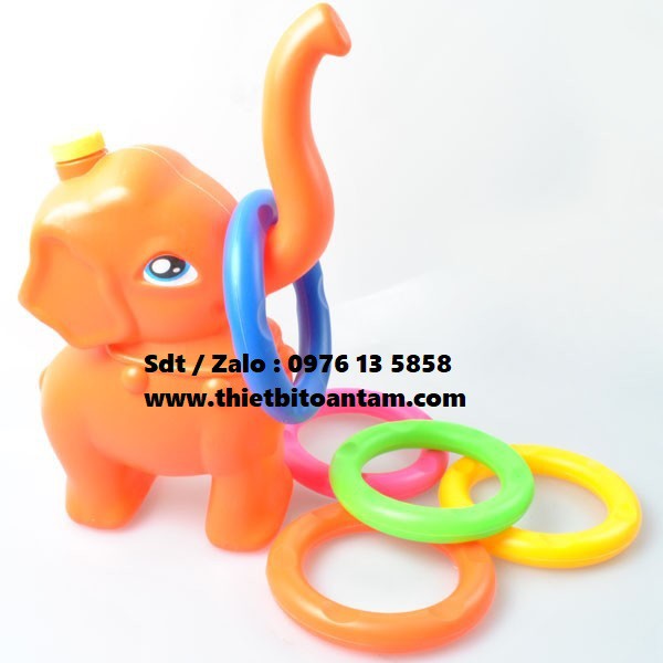 Bộ đồ chơi ném vòng hình con voi nhập khẩu + 4 vòng
