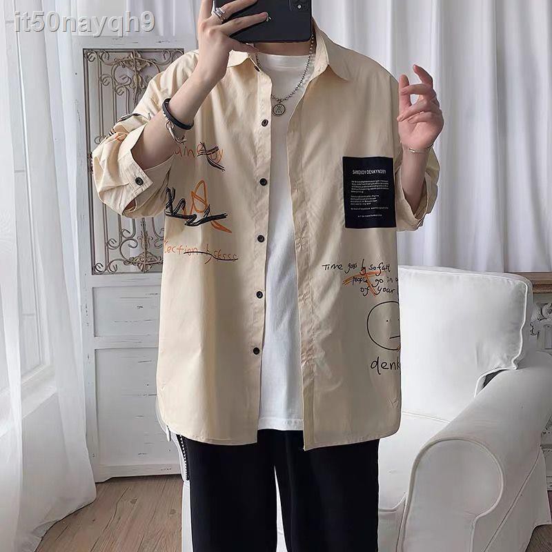 ✕Fried Street jacket big size nam super fire cec fat shirt Áo khoác măng tô thời thượng dạ ngoại cỡ