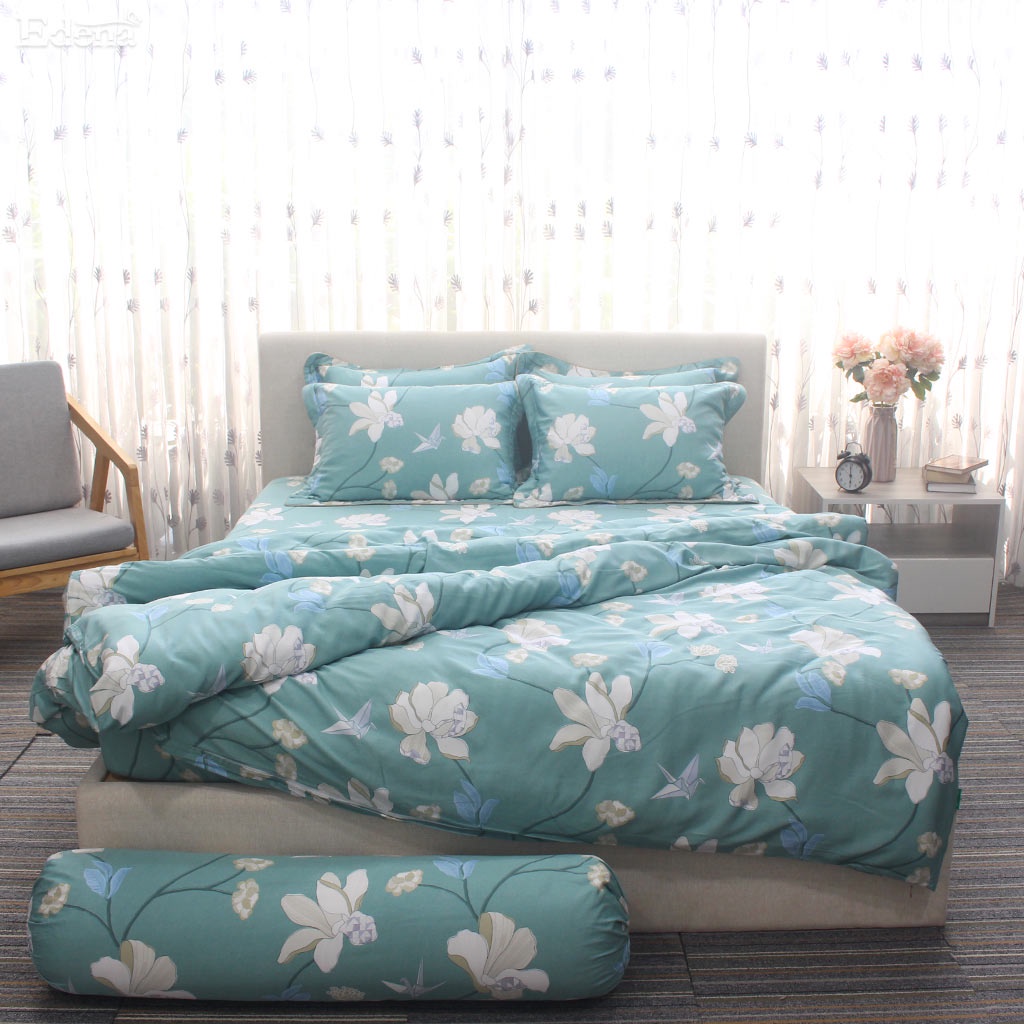 Trọn Bộ Ga 6 món Edena Cotton Modal 5012, chất mềm mượt, thoáng mát
