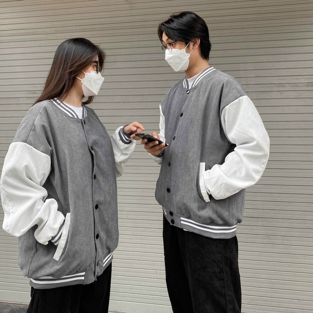 Áo Varsity Jacket áo bomber chất nhung tăm 2 lớp nam nữ khoác ngoài dày dặn cao cấp form rộng unisex - AQ STORE