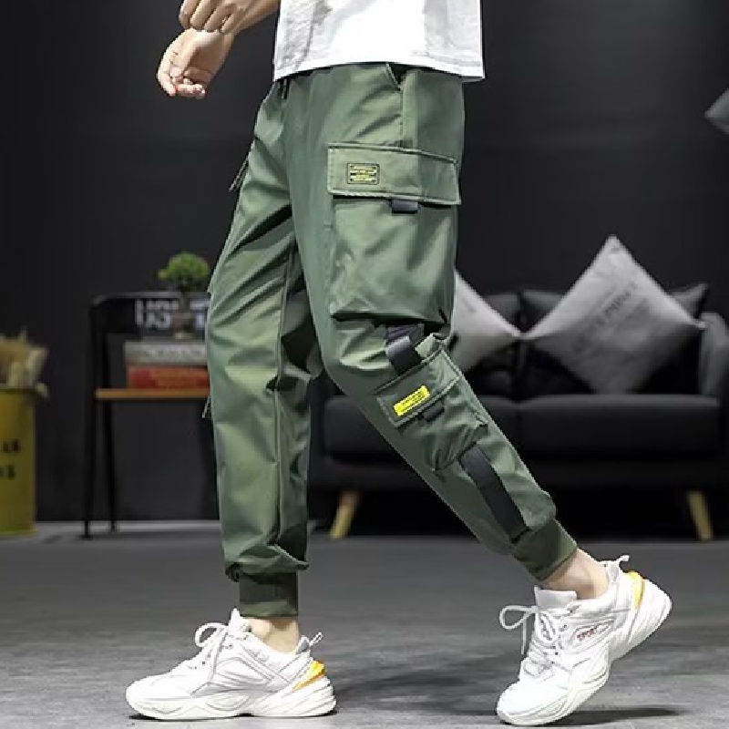Quần Dài Nhiều Túi Phong Cách hip hop Đường Phố Hàn Quốc Cho Nam Size S-5XL