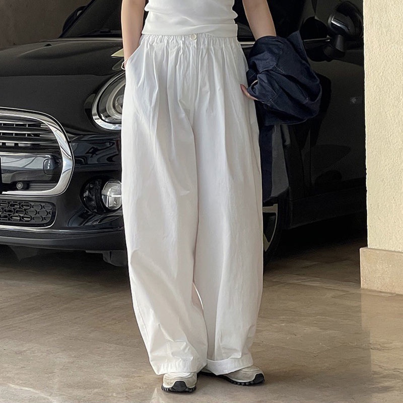 Quần Dài Lưng Cao Ống Rộng Chống Nắng Thời Trang Mùa Hè Phong Cách Nhật Bản Plus Size Cho Nữ