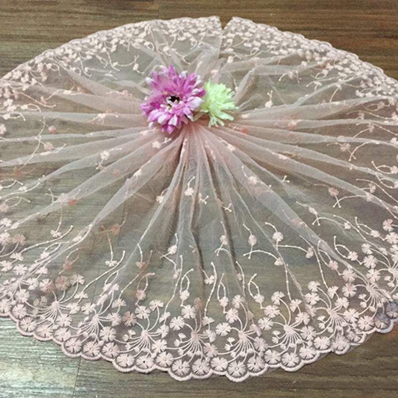 Dải Dây Ren Hoa Dài 35cm Rộng 1 yard Dùng Trang Trí Thủ Công