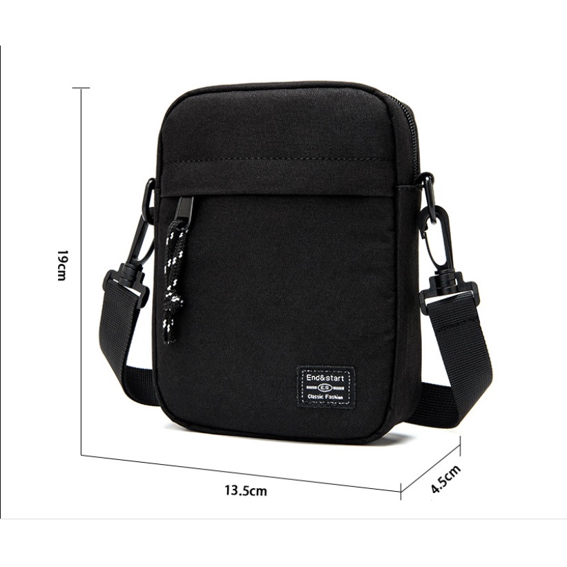 Túi Đeo Chéo Nam Mini Unisex Nhỏ Gọn Vải Oxford Siêu Bền Chống Nước Đựng Điện Thoại Tiền Tiện Lợi Thương Hiệu End&Start